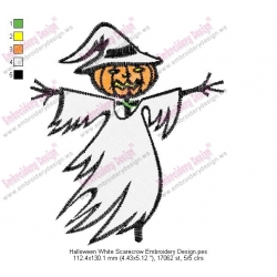 Halloween White Scarecrow Embroidery Design